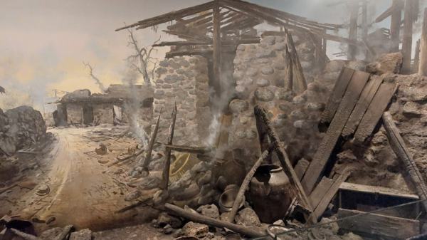 4.3평화기념관에 재현해 놓은 초토화작전 현장. © 4.3평화기념관