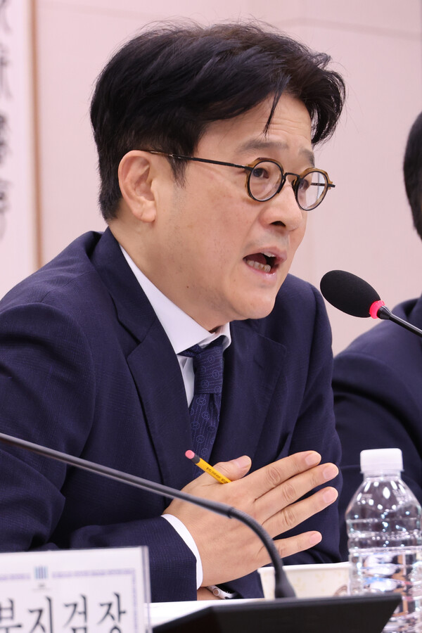 이창수 서울중앙지검장이 18일 오전 국회 법제사법위원회의 서울고검, 수원고검, 서울중앙지검 등에 대한 국정감사에서 위원 질의에 답하고 있다. 2024.10.18. 연합뉴스
