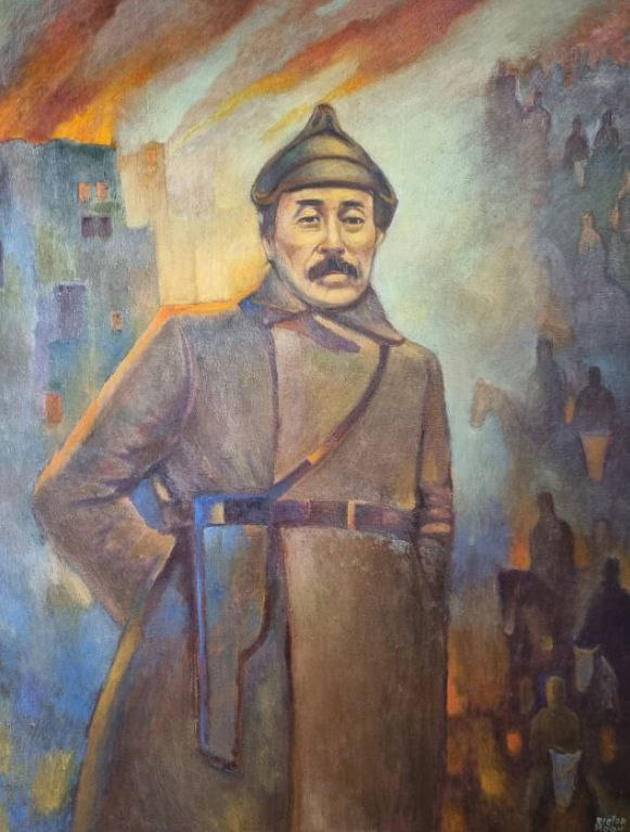 고려극장 주임미술가 문빅토르가 2022년에 그린 홍범도 장군 초상화. 특별전‘ 빛나라 고려극장’에서 만날 수 있다.(한국이민사박물관 제공)