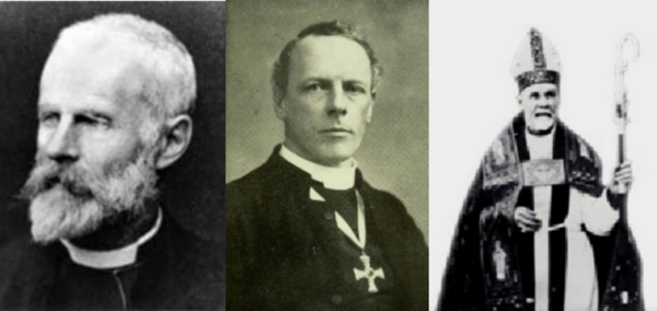 성공회의 역대 한국교구장. 왼쪽부터 1대 코프, 2대 터너, 3대 트롤로프 주교. (대한성공회)