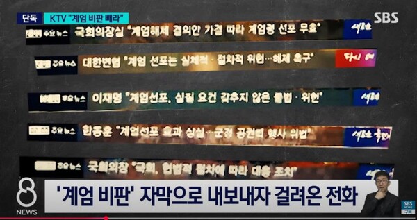 12월 20일 SBS 보도화면 갈무리.