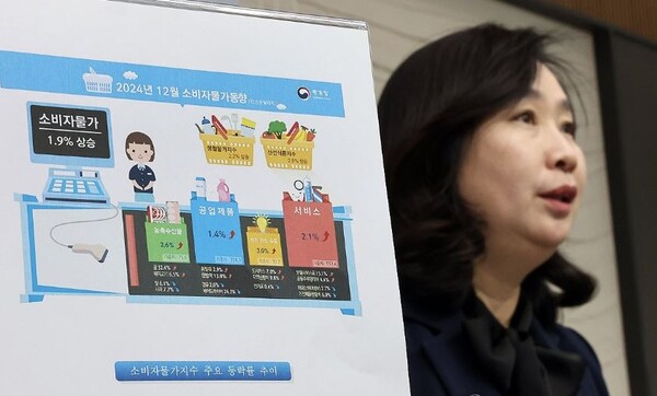 통계청 공미숙 경제동향통계심의관이 31일 오전 정부세종청사에서 2024년 12월 및 연간 소비자물가동향에 관해 설명하고 있다. 2024.12.31. 연합뉴스