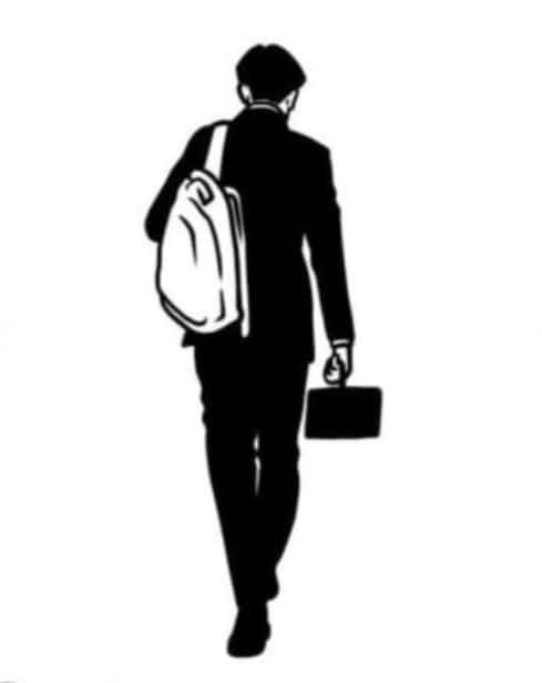 2019.09.26. 조국 전 장관의 뒷모습을 그린 그림. 작품명  '뒷모습'. 사진 제공 이정헌 만화가