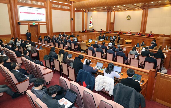 18일 서울 종로구 헌법재판소에서 윤석열 대통령의 탄핵 심판 9차 변론이 열리고 있다. 2025.2.18. 연합뉴스