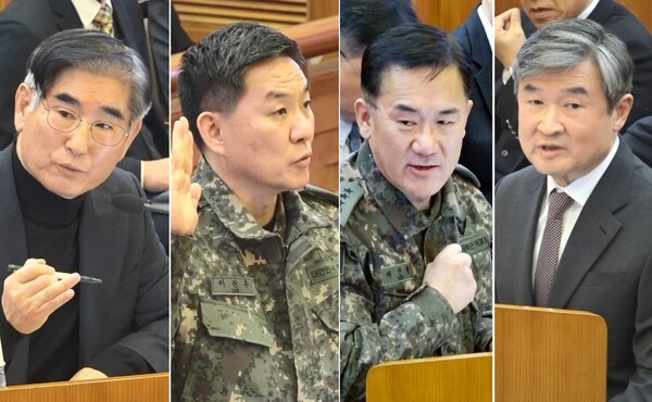 왼쪽부터 김용현, 이진우, 여인형, 조태용. 