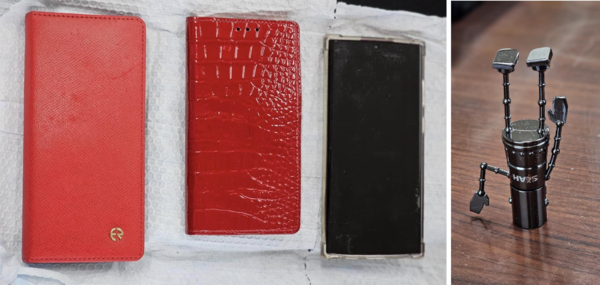 더불어민주당 박범계 의원이 지난 22일 명태균 씨가 갖고 있다 검찰에 제출한 황금폰 3개와 USB"라며 공개한 사진. 박범계 의원 페이스북