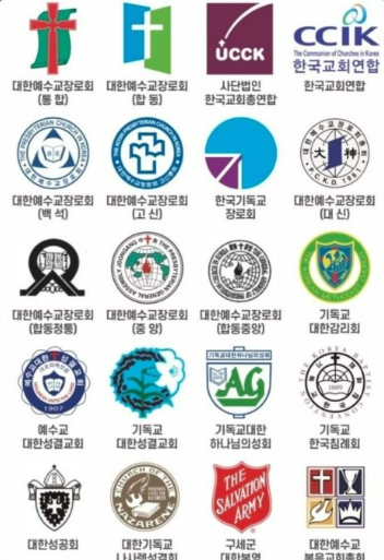 한국 개신교 주요 교단과 연합기관·단체들의 상징 마크