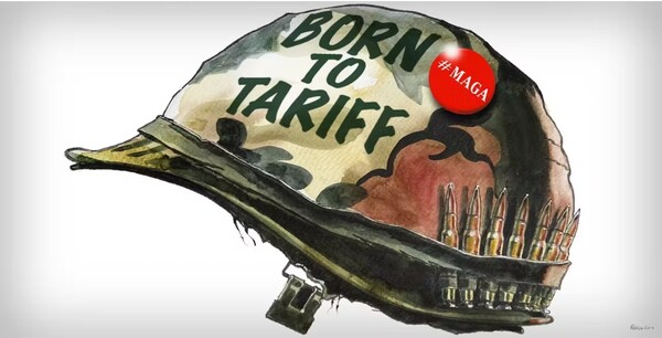MAGA  Born to Tariff.  관세전쟁을 위해 태어난 MAGA(미국을 다시 위해하게)  파이낸셜타임스 4월 11일