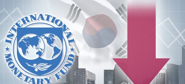IMF 한국경제 하락 전망 (PG) 연합뉴스