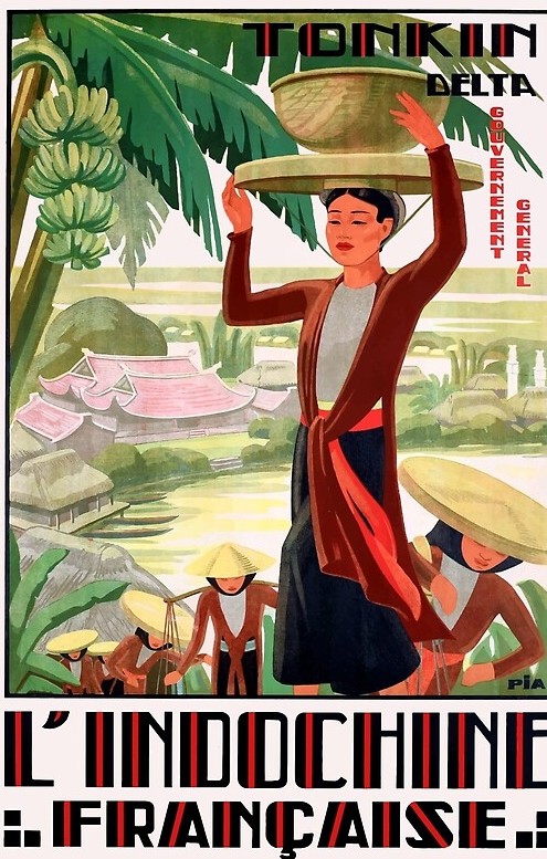 프랑스 식민지 베트남을 소개하는 1930년대 포스터. 북부 지역이 평화로운 농촌사회임을 부각하고 있다. 이곳을 베트남 민족 해방 투쟁의 본향이라 할 수 있다.