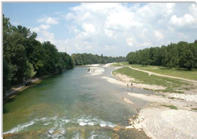 재자연화 과정을 거친 독일의 이자르(Isar)강 @인터넷 자료