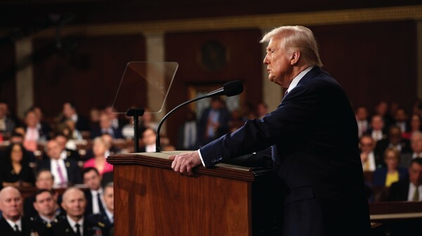 지난 3월 4일 의회에서 연설하는 도널드 트럼프 대통령.  퓨 리서치