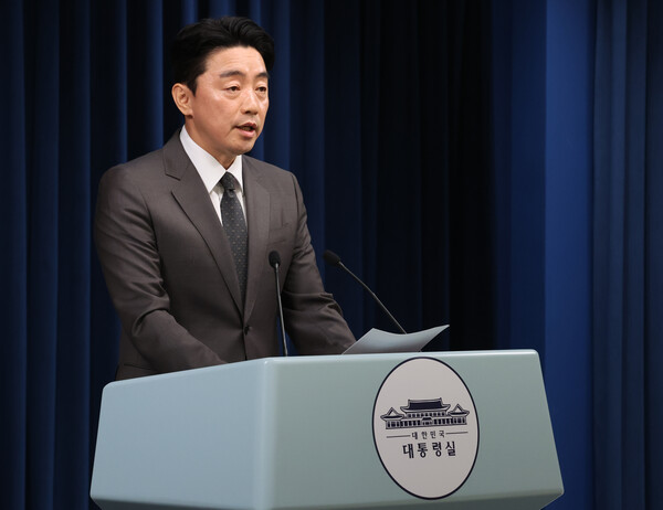 강훈식 대통령 비서실장이 23일 용산 대통령실에서 장관 후보자 지명 관련 브리핑을 하고 있다. 2025.6.23. 연합뉴스