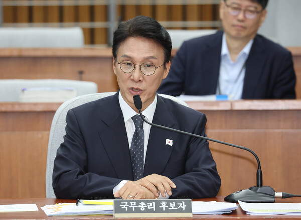 김민석 국무총리 후보자가 24일 서울 여의도 국회에서 열린 인사청문회에서 의원질의에 답변하고 있다. 2025.6.24. 연합뉴스