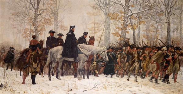 윌리엄 트레고(William B. T. Trego)의 1883년 작품 '밸리 포지로의 행군(March to Valley Forge)' (Museum of American Revolution 소장)