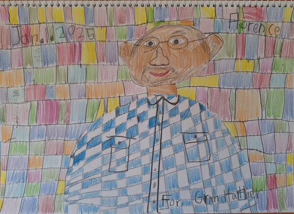 라희가 그린 할아버지의초상화. Thomas Kim 시민기자