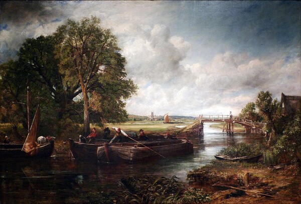 존 컨스터블, 데담의 수문과 방앗간(Dedham Lock and Mill), 1820년대 (위키피디아)