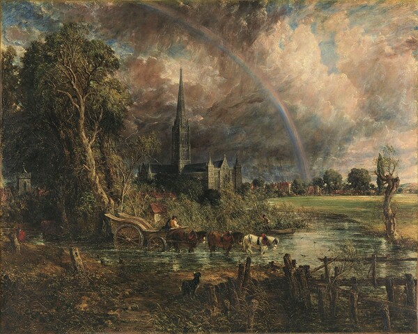존 컨스터블, 목초지에서 본 솔즈베리 대성당(Salisbury Cathedral from the Meadows), 1831년. (위키피디아)