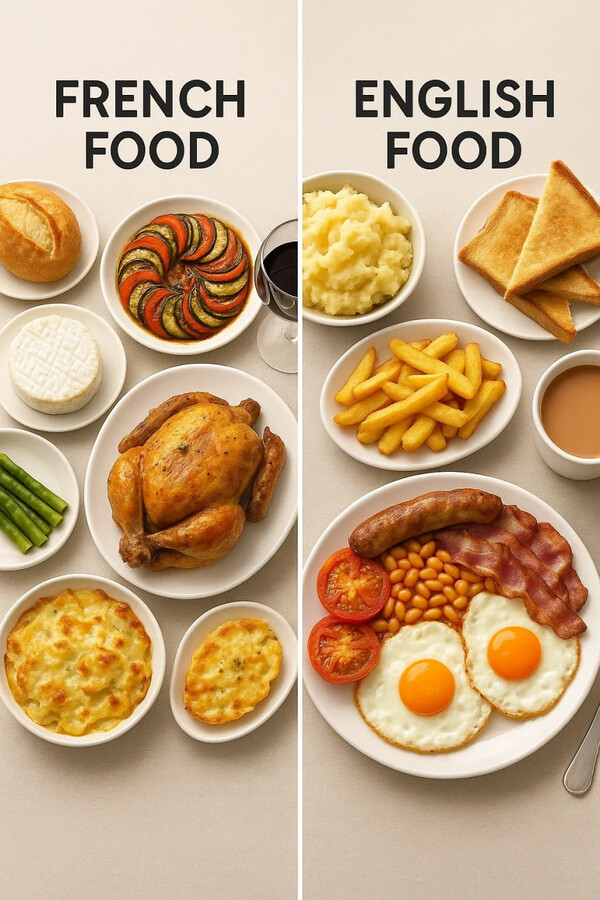 프랑스 음식과 영국 음식.(Sora)