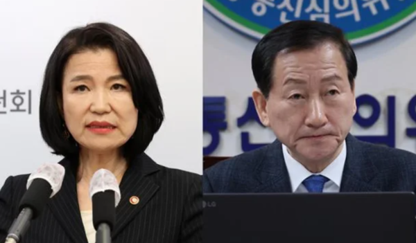 윤석열 내란수괴가 임명한 이진숙 방통위원장과 류희림 방심위원장. 연합뉴스
