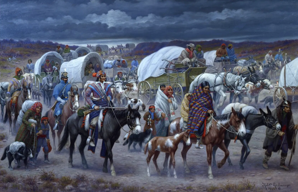 Robert Lindneux, Cherokee Trail of Tears (1941), Courtesy of Woolaroc Museum, Bartlesville, Oklahoma