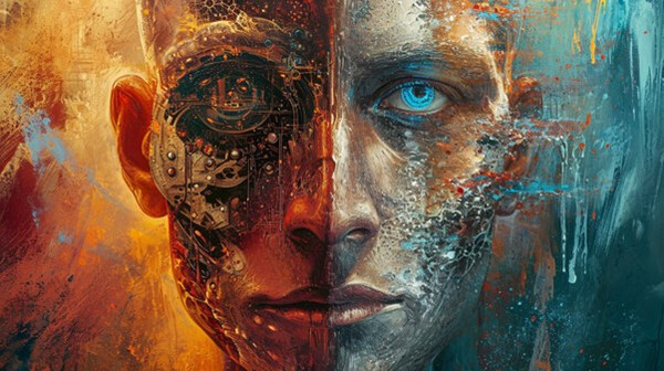 영국 AI 연구원 조나단이 AI를 활용해 그린 '반(半)인간 반AI'.(Jonathan)