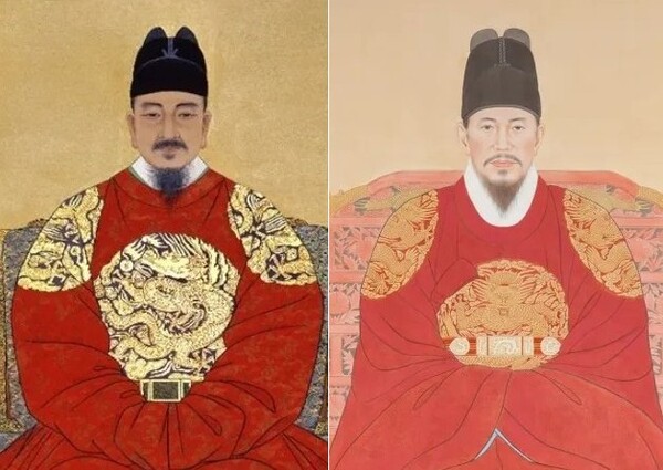 세종대왕(왼쪽)과 정조대왕 초상. 
