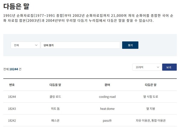 [다듬은 말]. 국립국어원 누리집