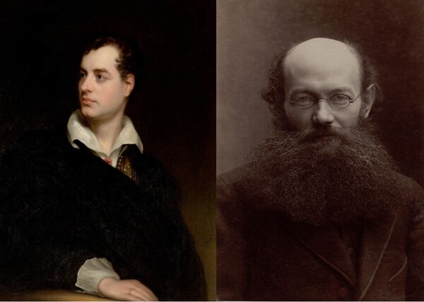 바이런 경(왼쪽)과 표트르 크로포트킨. (위키피디아 합성)