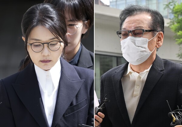 (왼쪽)윤석열 전 대통령 부인 김건희 씨가 12일 구속 전 피의자 심문(영장실질심사)을 마친 뒤 서울 서초구 서울중앙지법을 나서고 있다. 2025.8.12 [사진공동취재단] (오른쪽)건진법사 전성배 씨가 18일 민중기 특별검사팀 사무실이 마련된 서울 종로구 KT 광화문빌딩 웨스트로 들어가고 있다. 전씨는 2022년 4∼8월께 윤모 통일교 전 세계본부장으로부터 교단 현안 관련 청탁과 함께 다이아몬드 목걸이, 샤넬백 등을 받은 뒤 이를 김건희 씨에게 전달했다는 혐의를 받고 있다. 2025.8.18  [공동취재] 연합뉴스