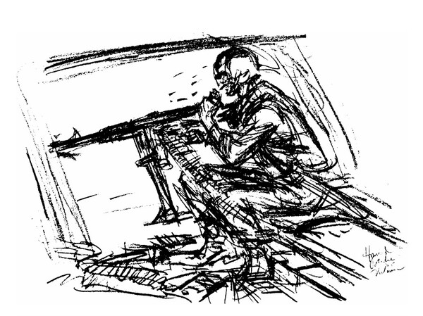 미 국방부 교육 지침서에 포함된 삽화. 땅 위의 공산 게릴라, 또 그렇게 의심되는 동조자들을 향해 헬리콥터에서 M60 다목적 기관총 (General-Purpose Machine Gun)을 발사하는 모습이다. 민간 피해의 주원인으로 꼽히는 이 공격을 정당화하는 뉘앙스가 풍긴다. ('Know Your Enemy: Viet Cong, Department of Defense)