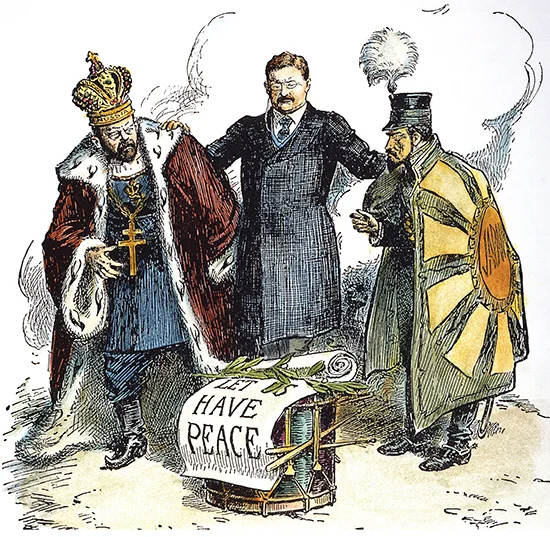 포츠머스 협약 당시 서구언론의 만평. 