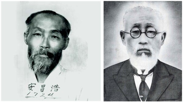 그림1) 왼쪽은 도산 안창호, 오른쪽은 남강 이승훈이다. 남강은 도산의 영향을 받아 오산학교를 세우고 3․1혁명을 기획했다. 남강은 다석을 찾아 오산학교에 초빙했다. 도산의 정신은 남강과 다석으로 이어졌다. 이에 대해서는 박재순의 『애기애타(안창호의 삶과 사상)』(홍성사, 2020)을 살펴보기 바란다.