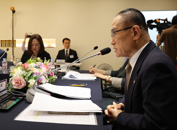 위성락 국가안보실장이 17일 서울 중구 한국프레스센터에서 한국신문방송편집인협회 주최로 열린 초청 간담회에서 발언을 하고 있다. 2025.9.17. 연합뉴스