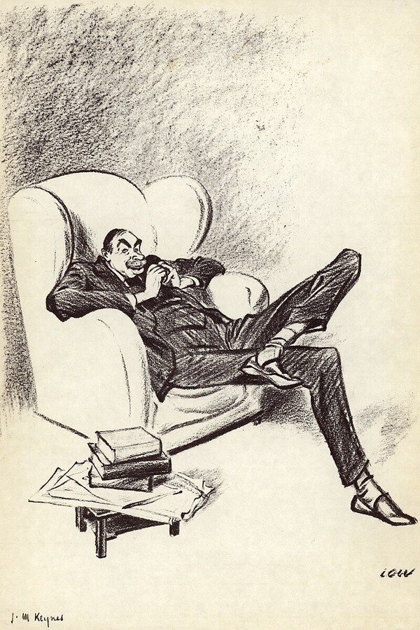 데이비드 로우의 캐리커처, 1934년 케인스.(위키피디아)