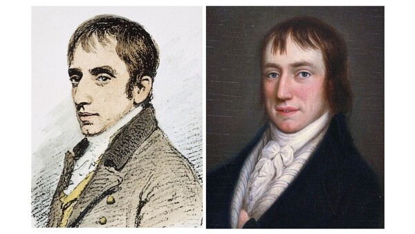 워즈워드의 초상. (wordsworth-editions) 오른쪽은 서곡을쓰기 시작한 1798년 무렵의 모습. (위키피디아)