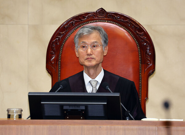 조희대 대법원장이 18일 서울 서초구 대법원에서 열린 전원합의체에 참석해 있다. 2025.9.18. 연합뉴스