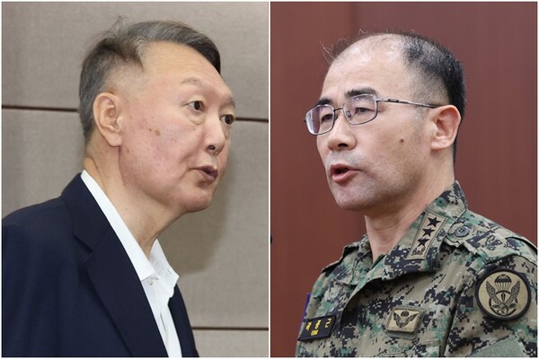 윤석열 전 대통령(왼쪽)과 곽종근 전 육군특수전사령관. 연합뉴스 자료사진