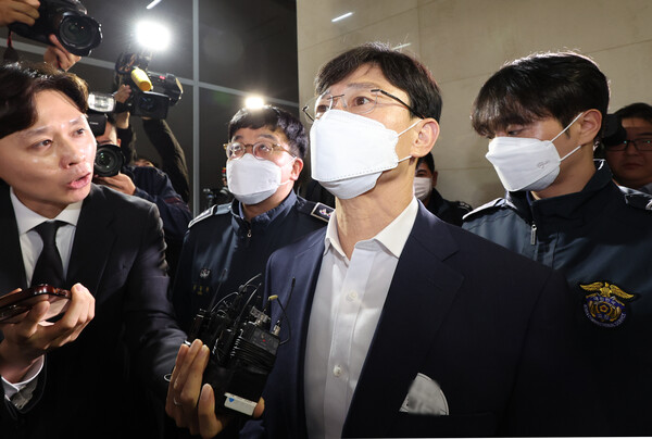 임성근 전 해병대 1사단장이 지난달 31일 서울 서초구 이명현 순직해병 특별검사팀에 출석하고 있다. 2025.10.31. 연합뉴스