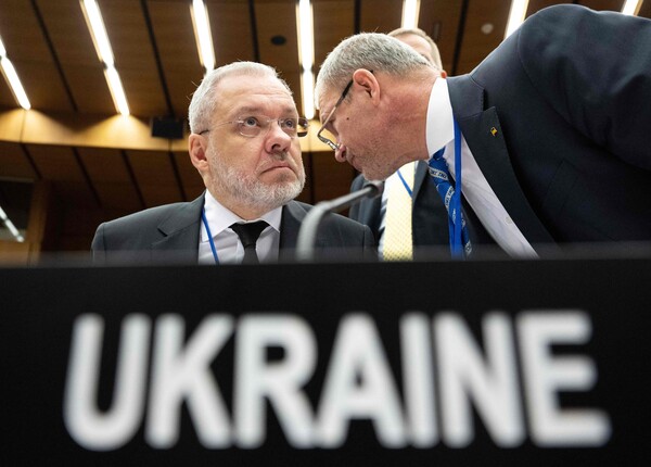 오스트리아 빈에서 열린 국제원자력기구(IAEA) 이사회에 참석한 우크라이나의 헤르만 갈루셴코 에너지부 장관(2025년 11월 현재 법무부 장관). 2024. 12, 12. [AFP=연합뉴스] 