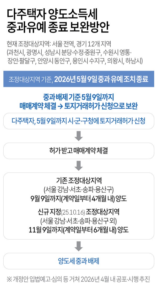 다주택자 양도소득세 중과유예 종료 보완방안, 자료 : 재정경제부 등 관계부처 합동